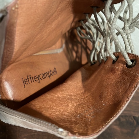 JEFFREY CAMPBELL CORS SUEDE LACE UP PEEP TOE HEELED BOOTIE BOOTS - Picture 12 of 15